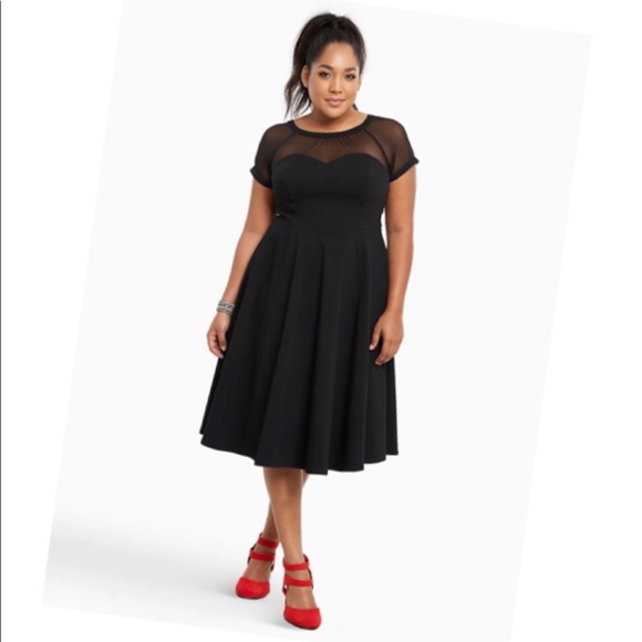 torrid Dresses & Skirts - BLACK MESH INSET SWING DRESS